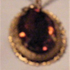 Vintage Victorian Dark Amber Topaz Brooch Pendant